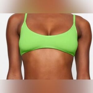 SKIMS Cotton Logo Scoop Neck Bralette - Color: Neon Green - Size: 3X - NWT